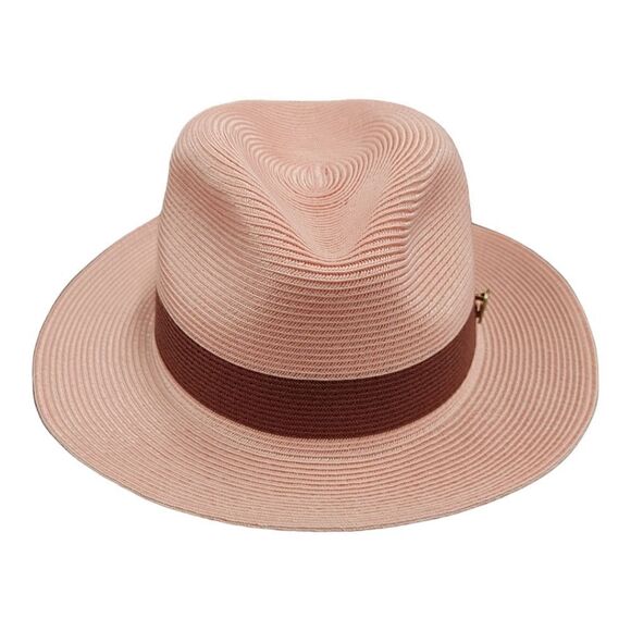 MEN'S STEVEN LAND CRUZ FEDORA STRAW HAT. SH-101 PINK. - Picture 7 of 10